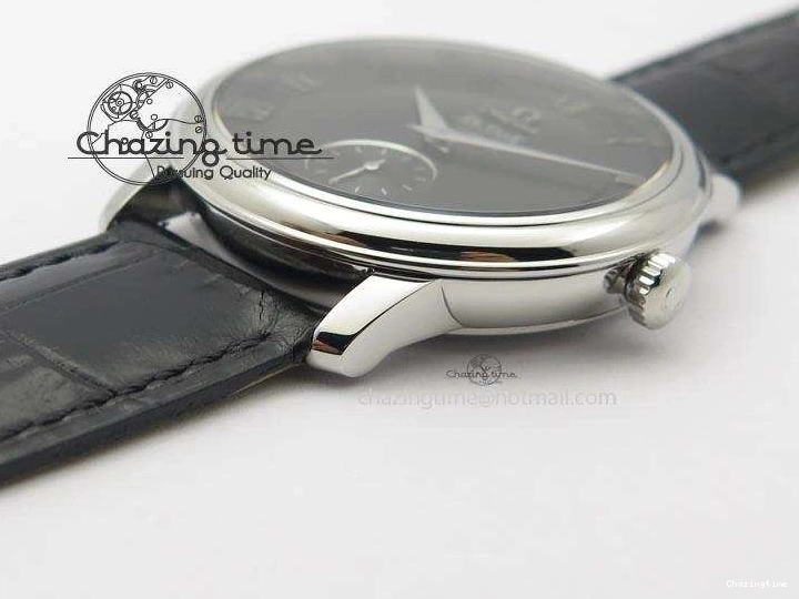 0212 De Ville MK 1:1 Best Edition SS Black Dial On Black Leather Asian Seagull T1701 (Sec@6) Unisex 8243